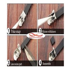 Bracelet Cuir Noir Et Acier Inoxydable (Réglable) au meilleur prix au Maroc