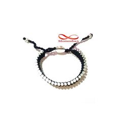 Bracelet Fil Noir Et Acier Inoxydable Argenté Unisex (Réglable) au meilleur prix au Maroc