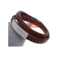 Bracelet Deux Tour Cuir MARRON Plaque Et Fermoir En Acier Inoxydable - Réglable au meilleur prix au Maroc