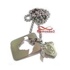 Chaine Maille Boule Avec Pendentif Plaque Versace - Acier Inoxydable au meilleur prix au Maroc