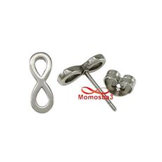 2 Boucles D'oreille Infinity En Acier Inoxydable au meilleur prix au Maroc