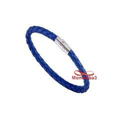 Bracelet Cuir BLEU Avec Fermoir Magnétique au meilleur prix au Maroc