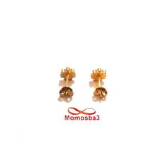 Boucle D'oreille Plaqué Or Avec Pierre BLANC + Boite au meilleur prix au Maroc