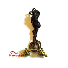 Collier Cuir MARRON Réglable Avec Pendentif Fitness Bonze - Unisex au meilleur prix au Maroc