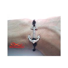 Bracelet Fil Noir Réglable Avec Pendentif Ancre Marine Kiel James Patrick - Unisex au meilleur prix au Maroc