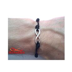 Bracelet Fil Noir Avec Pendentif Infinity Argent Charm Réglable - Unisex au meilleur prix au Maroc