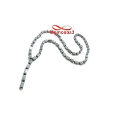 Collier Agate Pierres Carré + Perles Noir Unisex au meilleur prix au Maroc