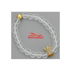 Agate Pierres Naturelle Transparent + Pendentif Couronne Avec Pierres - élastique au meilleur prix au Maroc