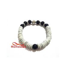 Agate Pierre Naturelle BLANC Et Noir - Unisex au meilleur prix au Maroc
