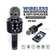 Microphone Karaoké sans fil Bluetooth NOIR au meilleur prix au Maroc