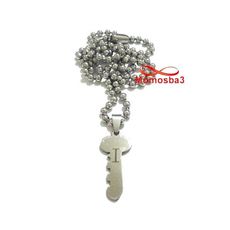 Chaine Maille Boule + Pendentif Clef Et Cadenas En Acier Inoxydable au meilleur prix au Maroc