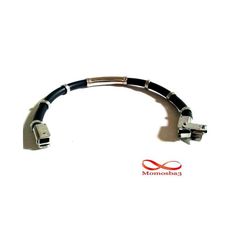 Bracelet En Silicon Noir Et Acier Inoxydable Argenté (Réglable) au meilleur prix au Maroc