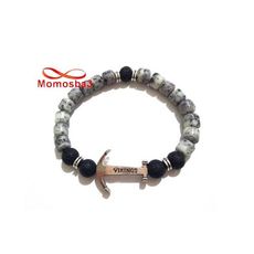 Agate Pierre Naturelle Avec Pendentif Ancre Vikings - Unisex au meilleur prix au Maroc