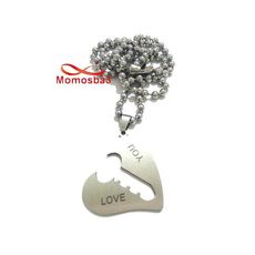 Chaine Maille Boule + Pendentif Clef Et Cadenas En Acier Inoxydable au meilleur prix au Maroc