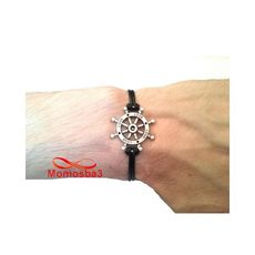 Bracelet Fil Noir Avec Pendentif Marine LOVE Argent Charm Réglable - Unisex au meilleur prix au Maroc