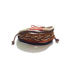 Bracelet Torsadé Cuir Et Fil Réglable Unisex au meilleur prix au Maroc