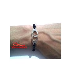 Bracelet Fil Noir Avec Pendentif Menotte Argent Charm Réglable - Unisex au meilleur prix au Maroc