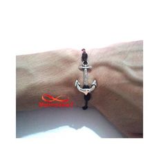 Bracelet Fil Noir Réglable Avec Pendentif Ancre Marine Kiel James Patrick - Unisex au meilleur prix au Maroc