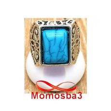 Bague Chic avec Pierre Naturelle BLEU Carré au meilleur prix au Maroc