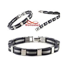 Gourmette En Acier Inoxydable Et Silicone Bracelet Unisex au meilleur prix au Maroc