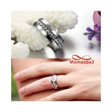 Bague En Acier Inoxydable Argenté Avec Pierres BLANC - Unisex au meilleur prix au Maroc