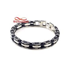 Gourmette En Acier Inoxydable Et Silicone Bracelet Unisex au meilleur prix au Maroc