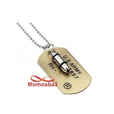 Chaine Maille Boule Avec Balle + Plaque Militaire En Acier Inoxydable (DORE) au meilleur prix au Maroc