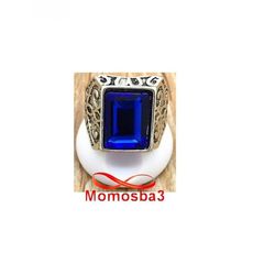 Bague Chic avec Pierre Naturelle BLEU Carré au meilleur prix au Maroc