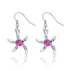 Boucles D’oreilles Femme Pendentif étoile Avec Pierre ROSE BLANC au meilleur prix au Maroc