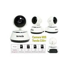 Caméra IP sans fil C50+  horizontale 355 °, verticale 120 °, distance d'éclairage IR-LED de 10 mètres, microphone et haut-parleur encastrables, Audio bidirectionnel Micro SD / TF au meilleur prix au Maroc