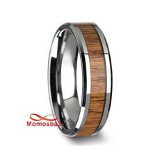 Bague En Acier Inoxydable Argenté Et Bois MARRON - Unisex au meilleur prix au Maroc