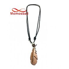 Collier Fil Noir Réglable Avec Pendentif Plume 2 Faces Noir + BRONZE (Unisex) au meilleur prix au Maroc