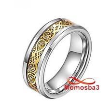 Bague Dragon En Acier Inoxydable Argenté Et DORE - Unisex au meilleur prix au Maroc