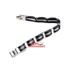 Gourmette En Acier Inoxydable Et Silicone Bracelet Unisex au meilleur prix au Maroc