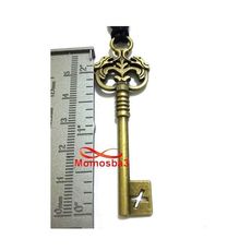 Collier Fil Noir Réglable Avec Pendentif Clé BRONZE - Unisex au meilleur prix au Maroc