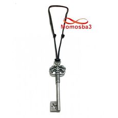 Collier Fil Noir Réglable Avec Pendentif Clé BRONZE Argenté - Unisex au meilleur prix au Maroc