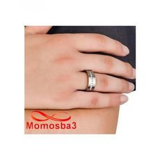 Bague En Acier Inoxydable Argenté Avec Pierres BLANC Unisex au meilleur prix au Maroc
