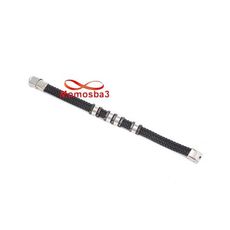 Bracelet Pour Homme En Cuir Noir Et Acier Inoxydable - Ajustable au meilleur prix au Maroc