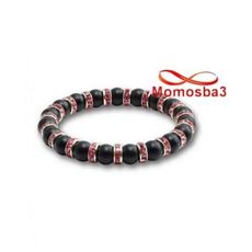 Agate Pierre Naturelle Noir + Cristal - Unisex au meilleur prix au Maroc