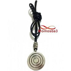 Collier Fil Noir Réglable Avec Pendentif Noir Argenté - Unisex au meilleur prix au Maroc