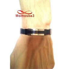 Bracelet en silicone et acier inoxydable argenté (réglable) au meilleur prix au Maroc