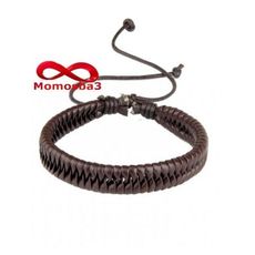 Bracelet Cuir MARRON Avec Fil Réglale - Unisex au meilleur prix au Maroc