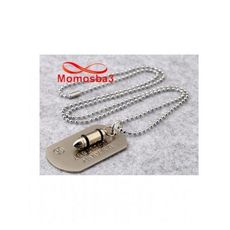 Chaine Maille Boule Avec Balle + Plaque Militaire En Acier Inoxydable (Argenté) au meilleur prix au Maroc