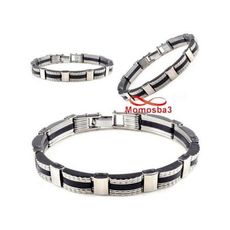 Gourmette Bracelet En Acier Inoxydable Et Silicone au meilleur prix au Maroc