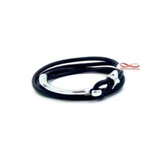 Bracelet En Cuir Noir Fermoir En Acier Inoxydable - Unisex au meilleur prix au Maroc