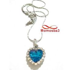 Chaîne Avec Pendentif Cœur BLEU Pour Femmes au meilleur prix au Maroc