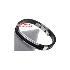 Bracelet En Acier Inoxydable Et Silicone Noir (Réglable) au meilleur prix au Maroc