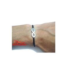 Bracelet Fil Noir Réglable Avec Pendentif Infinity En Acier Inoxydable - Unisex au meilleur prix au Maroc