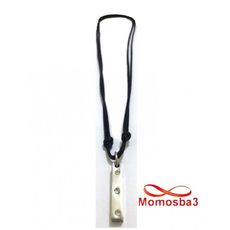 Collier Fil Noir Réglable Avec Pendentif Plaque Avec 3 pierres En Acier Inoxydable Argenté - Unisex au meilleur prix au Maroc