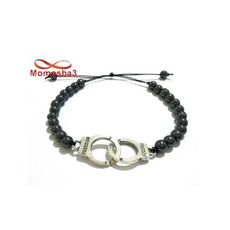 Agate Bracelet Hématite Avec Pendentif Menotte Freedom Unisex - Fil Réglable au meilleur prix au Maroc